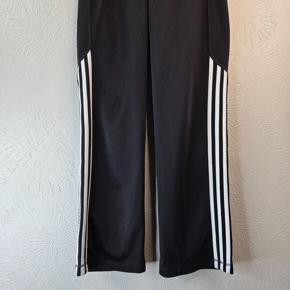Adidas Track Pant Womens Small Black White Side Stripe Athletic Workout Pull On - Picture 6 of 13